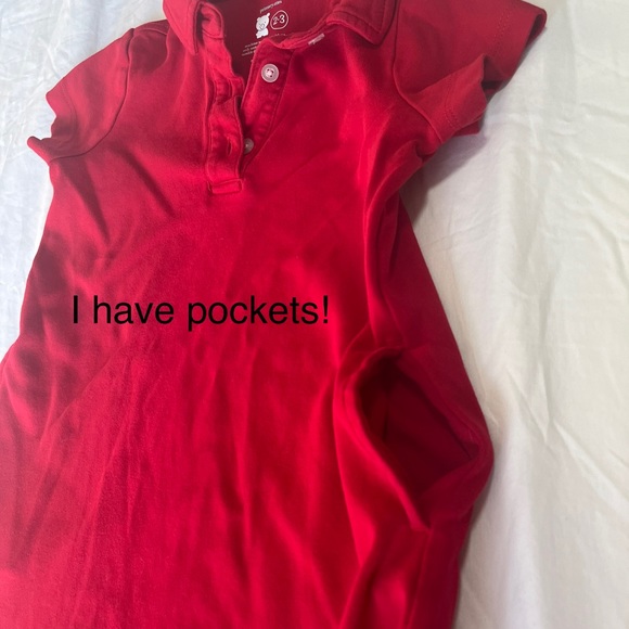 Red collared uniform dress w/ kick shorts ❤️ - Picture 3 of 4